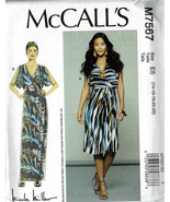 Womens Misses Wrap Front Bodice Dresses w/Belt McCalls Pattern M7567 Szs... - £5.05 GBP