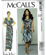 Womens Misses Wrap Front Bodice Dresses w/Belt McCalls Pattern M7567 Szs... - $6.44