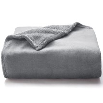 Fleece Blanket Queen Grey 90" X 90", Super Soft Lightweight Microfiber Flannel B - £31.96 GBP