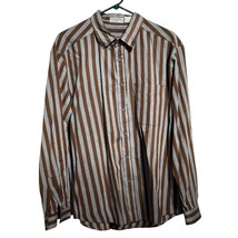 Brittania Men’s XL Striped Long Sleeve VTG Dress Shirt Career Retro Rock... - £12.57 GBP