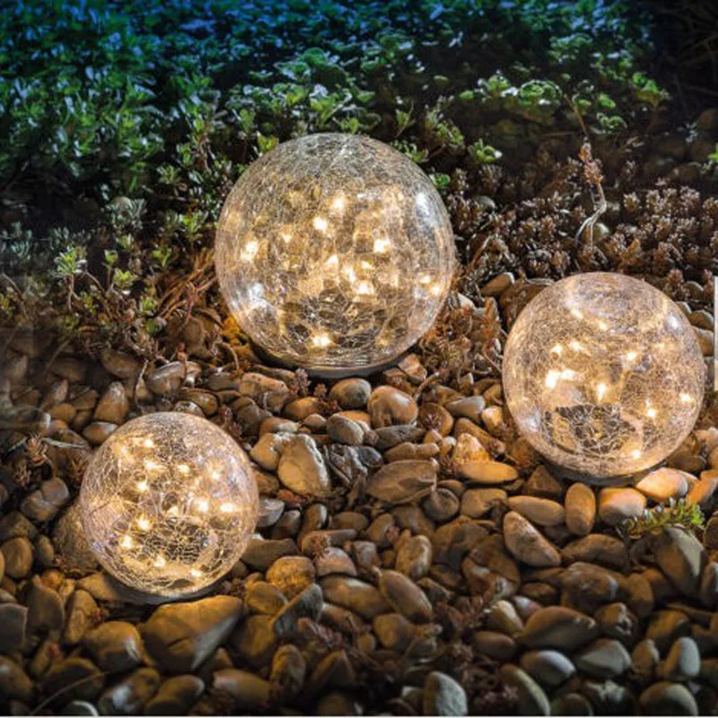 30 led Outdoor Solar Garden Light Crack Ball Lawn Lamp Garden Buried Light garde - £89.37 GBP