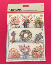Vintage Gibson stickers 4 sheets 36 total sealed package flowers scrapbooking - $5.00