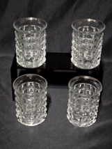 Vintage Heisey 4&quot; Juice Glass Victorian Heavy Pressed Block Design - Set Of 4 - $22.75