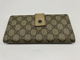 Gucci Coated Canvas Signature Tan continental long bifold wallet - £79.24 GBP