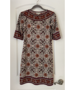 MAX STUDIO Women Sheath Dress Elbow Sleeve Casual Office Floral Sz Medium - $23.30 CAD