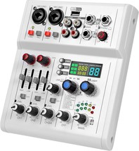 Kmise 4 Channel Audio Mixer Dj Mixer W/ 99 Sound Effects, Karaoke Mi7404 - £49.33 GBP