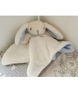 Nuby Blue White Bunny Baby Blanket Soft Security Lovey Plush Rabbit Comf... - £12.68 GBP