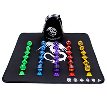 Polyhedral Dice Sets for D&amp;D with Play Mat and Velvet Dice Bag - $24.90