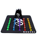 Polyhedral Dice Sets for D&amp;D with Play Mat and Velvet Dice Bag - $24.90