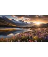 A Mountain View Spring Landscape - Digital Art, Digital Art Download, Pr... - €1,10 EUR
