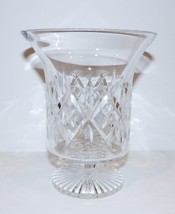 LOVELY  WATERFORD CRYSTAL BEAUTIFULLY CUT 6&quot; FOOTED HURRICANE CANDLE HOL... - $100.18