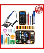 Complete Soldering Iron Kit with 5 Tips, Multimeter &amp; Professional Weldi... - $44.06 CAD