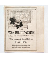 1917 The Biltmore Hotel New York City Advertisement WW1 Era NYC Tea Time... - $27.41 CAD