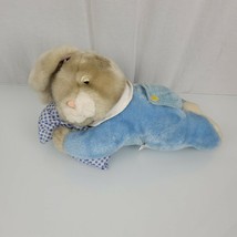 Goffa Stuffed Plush Easter Bunny Rabbit Blue Lying Laying Pillow Sleepy - £62.75 GBP