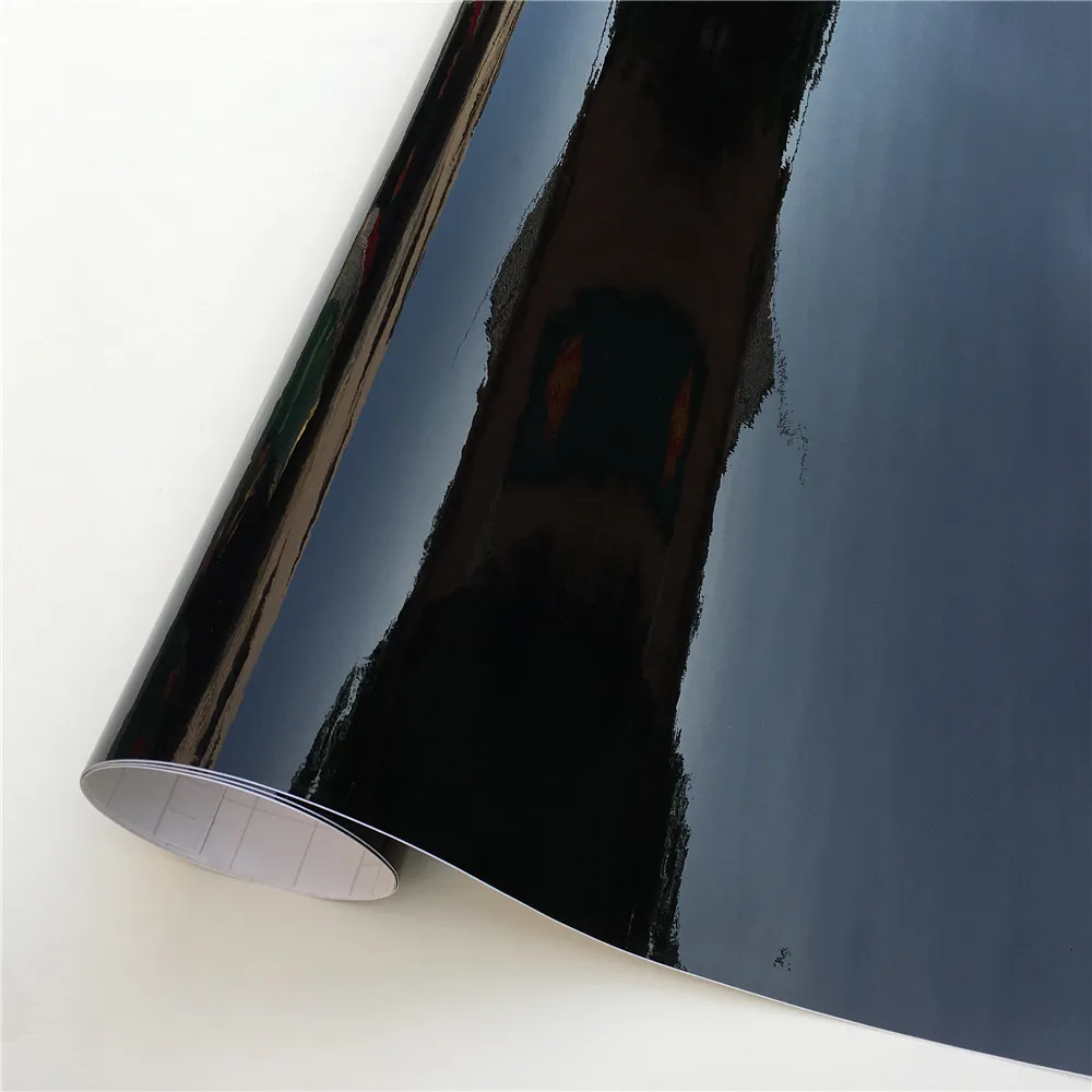 Ultra Gloss Piano Black Vinyl Wrap Film Sticker Glossy Black Self Adhesive Vinyl - £35.54 GBP