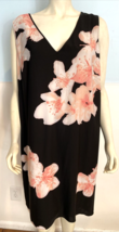 Calvin Klein Women&#39;s Sleeveless Shift Dress Black Floral 20W - $28.49