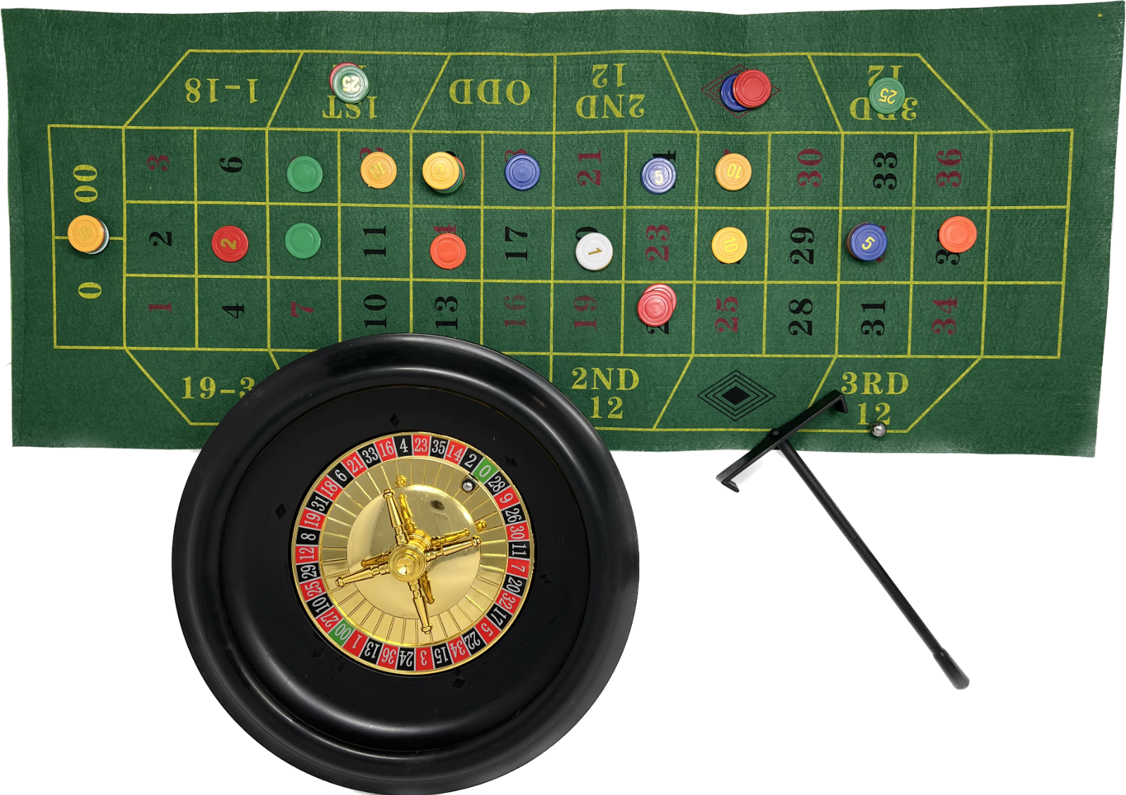 DA VINCI 12 Inch Roulette Wheel Game Set with Game Layout, 120 Mini
