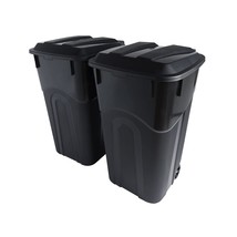 United Solutions 32 Gallon Wheeled Outdoor Garbage Can with Attached Sna... - £136.51 GBP
