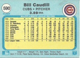 1982 Fleer Bill Caudill 590 Cubs - £0.78 GBP