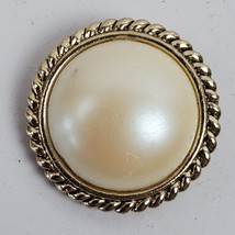 Vintage Lapel Shoe Jewelry Buckle 1.25&quot; Gold Tone &amp; White Germany - £13.43 GBP