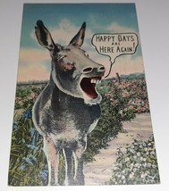 Happy Days Are Here Again DONKEY Ass Mule Laughing Comic Postcard Milita... - $4.95