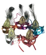Roman Peacock Feather Venetian Halloween Costume Party Masquerade Shiny ... - £6.36 GBP
