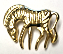 Gold tone Zebra Pin Brooch from the  1960s ~ 70s time frame - $13.46