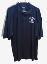 New York Yankees MLB Vintage 90s Navy Blue Team Logo Stitches Polo Shirt 2XL - $21.48