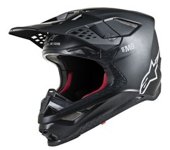New Alpinestars Supertech M8 Solid Black Helmet MX Motocross ATV Adult - £408.08 GBP