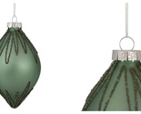 5&quot; - Matte Finial Glass with Glitter Starburst Design Christmas Ornament... - $28.99