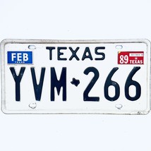 1989 United States Texas Base Passenger License Plate YVM 266 - $16.82