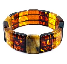 Adult  amber bracelet Natural Baltic Amber Bracelet  Genuine Amber  pressed - £110.79 GBP