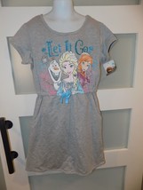 Disney Frozen Let It Go Gray A-Line Dress Size L Girl&#39;s NEW - $21.89