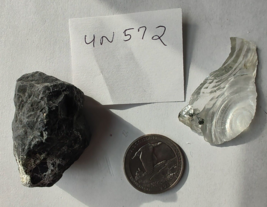  Unknown Mineral Stone Crystal Specimen 40 Grams  2 pieces crystal ? - $4.89