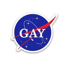 Gay Pride Space Logo Vinyl Sticker 3.5&quot;&quot; Wide Includes Two Stickers New - $11.68