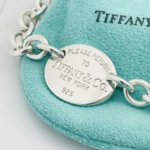 7.5&quot; Medium Please Return To Tiffany &amp; Co Oval Tag Charm Bracelet in Silver - $325.00