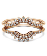 14k Rose Gold Over  0.35Ct Round Diamond Solitaire Engagement Wrap Enhan... - $96.08 CAD