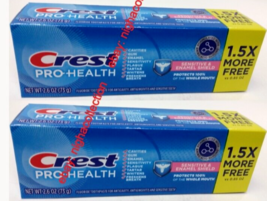 LOT 2 x Crest Pro-Health Fluoride Toothpaste Sensitive &amp; Enamel Shield 2.6 oz Ea - £10.89 GBP