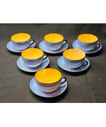 Tea Cup &amp; Saucer 1950s Vintage VICTORIA Czechoslovakia LUSTERWARE - Set ... - $42.35 CAD