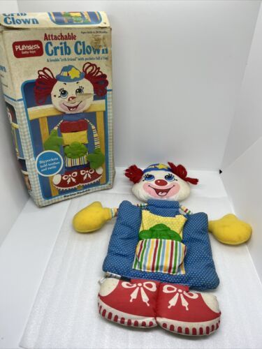 Vintage 1984 Playskool Crib Clown Rare Baby Toy Crib Toy W/Box & Rattle *READ* - $26.64