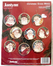 Vintage Janlynn Santa Christmas Ornaments Set of 9 Counted Cross Stitch Kit - $23.70