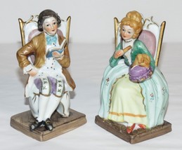 Vintage 5&quot; Ceramic Victorian Seated Figurine Couple- EUC - $4.90