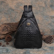 Genuine Leather Retro Women Backpacks For Men Multipurpose Shoulder Bags Embossi - £95.91 GBP