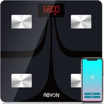 ABYON Bluetooth Smart Bathroom Scale for Body Weight Digital Body Fat Sc... - £22.92 GBP