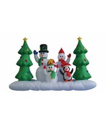 8 Foot Long Christmas Inflatable Snowman Family Penguin Trees Garden Dec... - $124.90 CAD