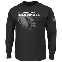 Majestic Arizona Cardinals Big &amp; Tall Reflective L/S T-Shirt, Black - £18.01 GBP