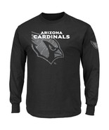 Majestic Arizona Cardinals Big &amp; Tall Reflective L/S T-Shirt, Black - £16.23 GBP