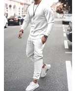 Men&#39;s Full Size Round Neck Long Sleeve Top and Pants Set Plus Size - $53.49