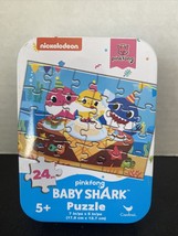 NEW Nickelodeon Baby Shark 24 Pc 5&quot;×7&quot; Puzzle w/Collectible Tin - £4.63 GBP