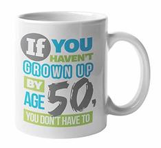 Make Your Mark Design Funny Witty Grown Up by Age 50 Birthday Ceramic Co... - £15.52 GBP+
